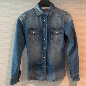 Italian Classic Denim Fitted Cowboy Shirt